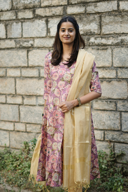 Eka - Lavender Silk Blend Anarkali