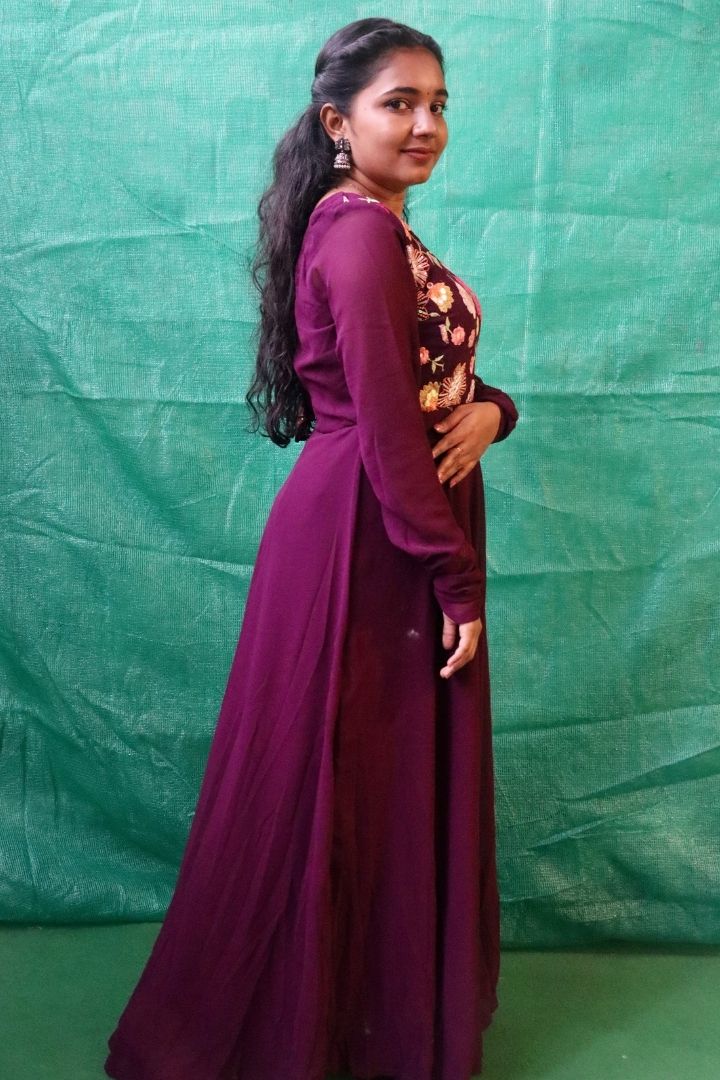 Manvi - Georgette Maxi - Purple