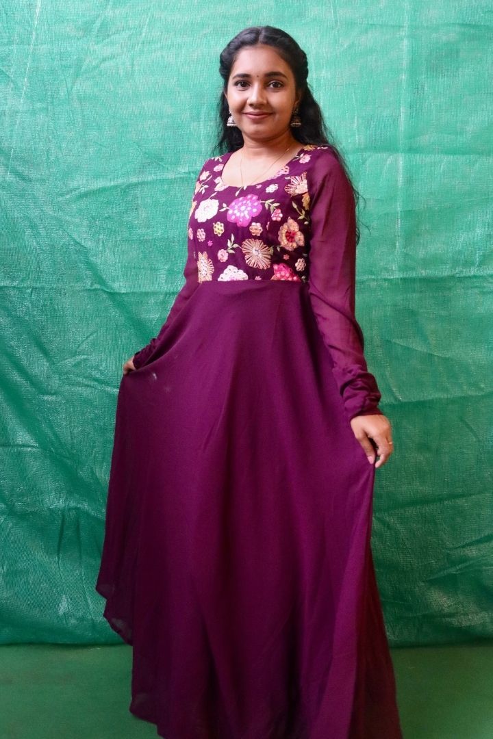 Manvi - Georgette Maxi - Purple