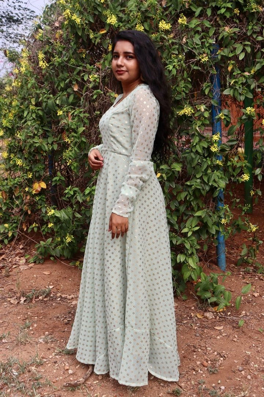 Lasya - Georgette Maxi - Pastel Green