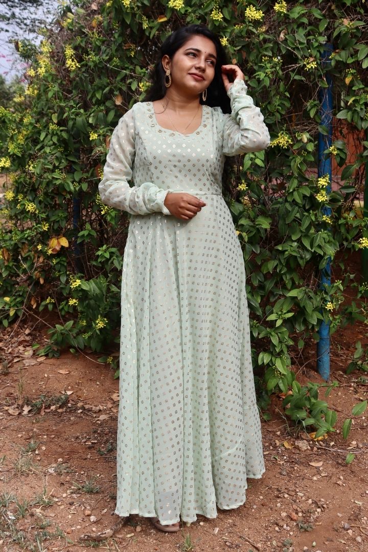 Lasya - Georgette Maxi - Pastel Green