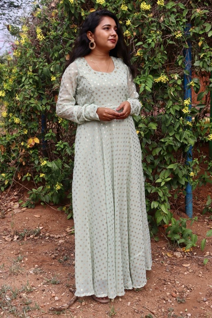 Lasya - Georgette Maxi - Pastel Green