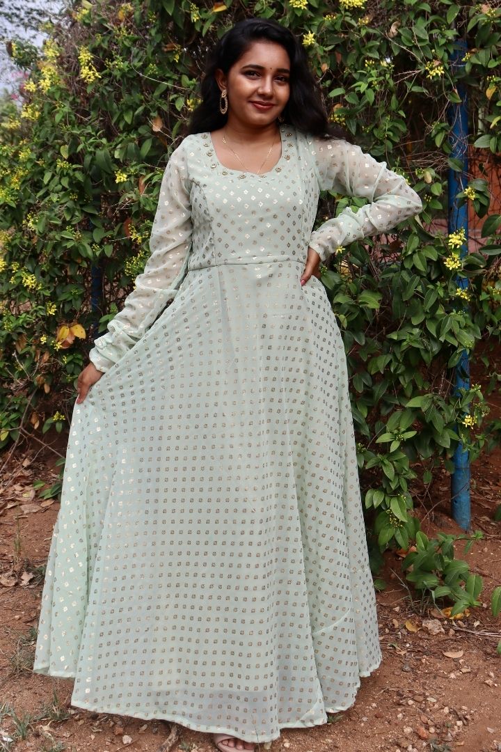 Lasya - Georgette Maxi - Pastel Green