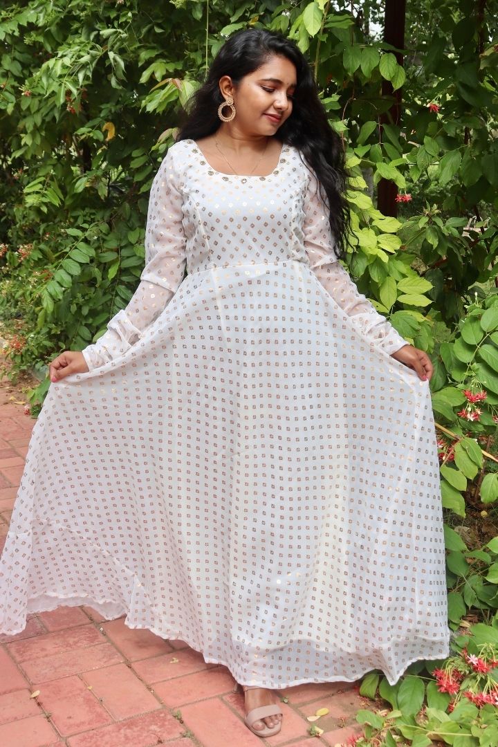 Lasya - Georgette Maxi - White