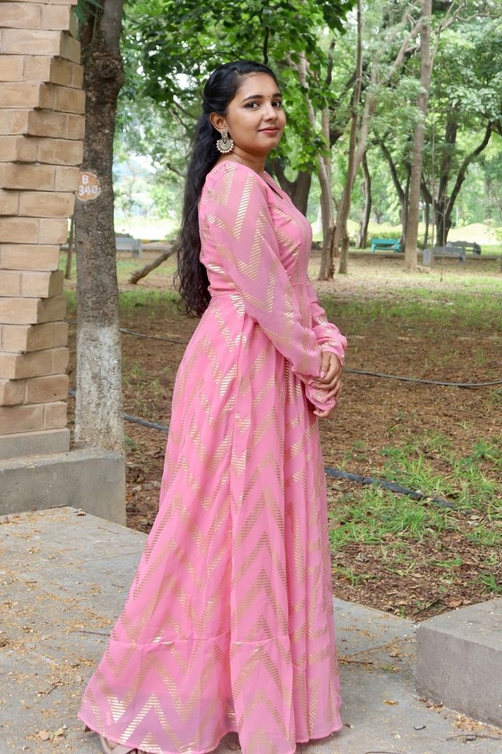 Disha - Georgette Maxi - Peach