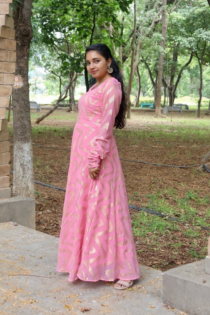 Disha - Georgette Maxi - Peach