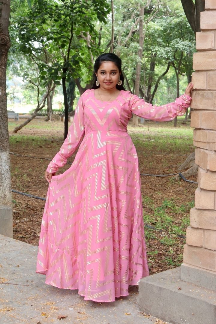 Disha - Georgette Maxi - Peach