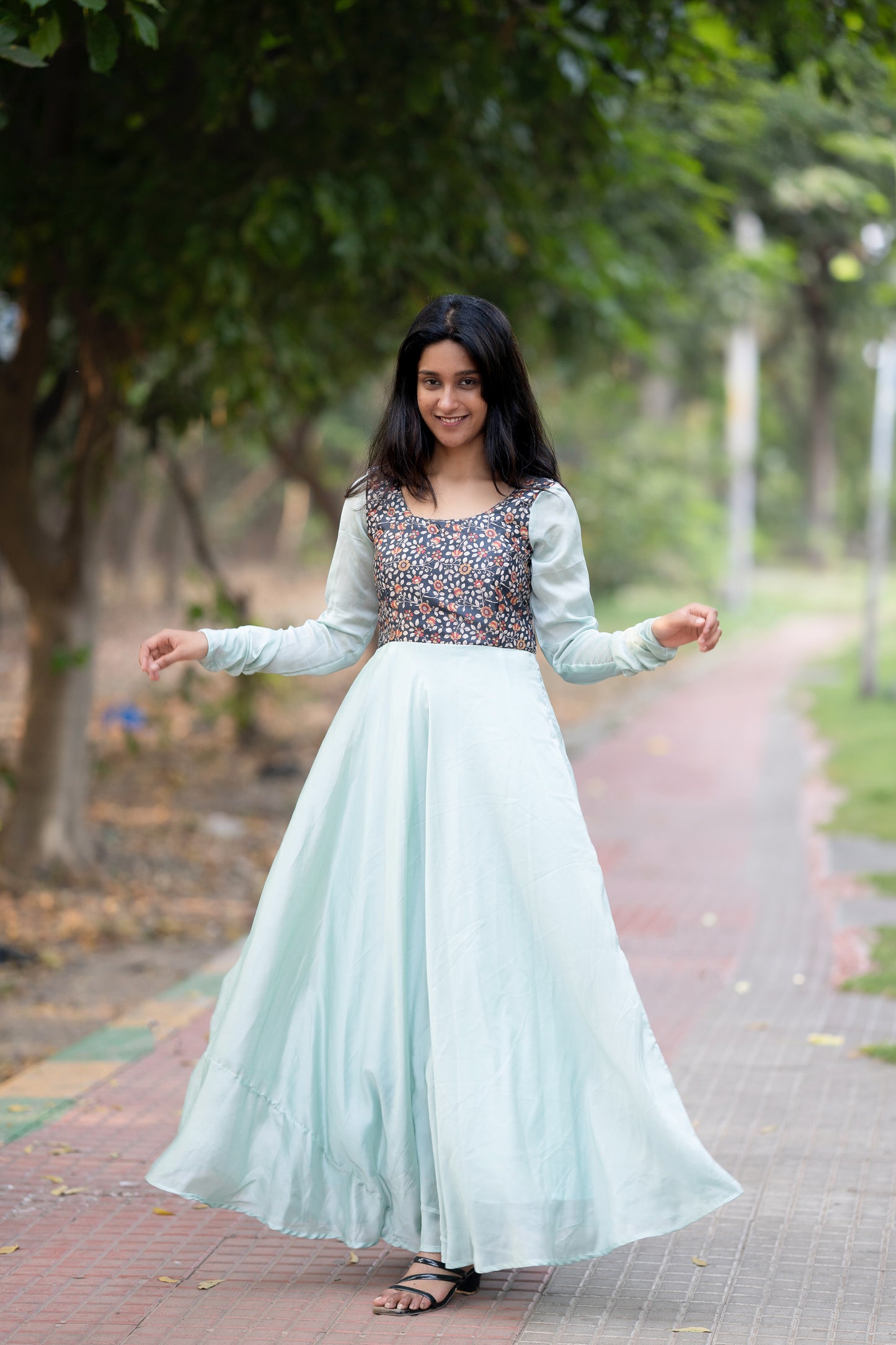 Amaya - Pastel Green Floor length Dress