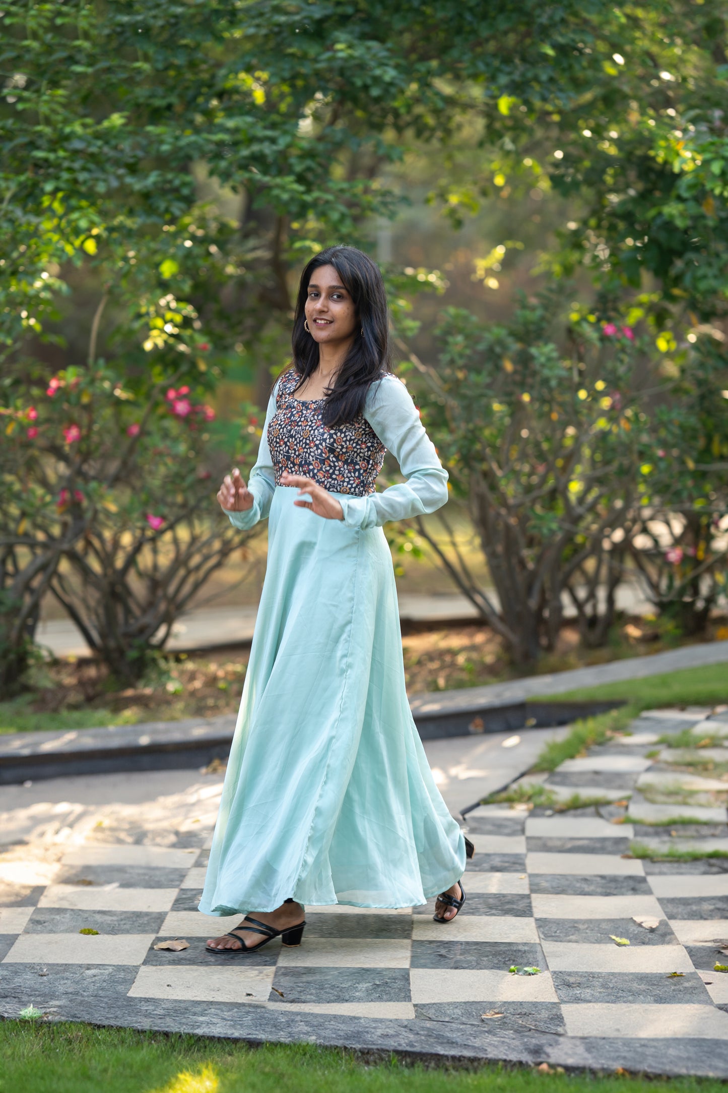 Amaya - Pastel Green Floor length Dress