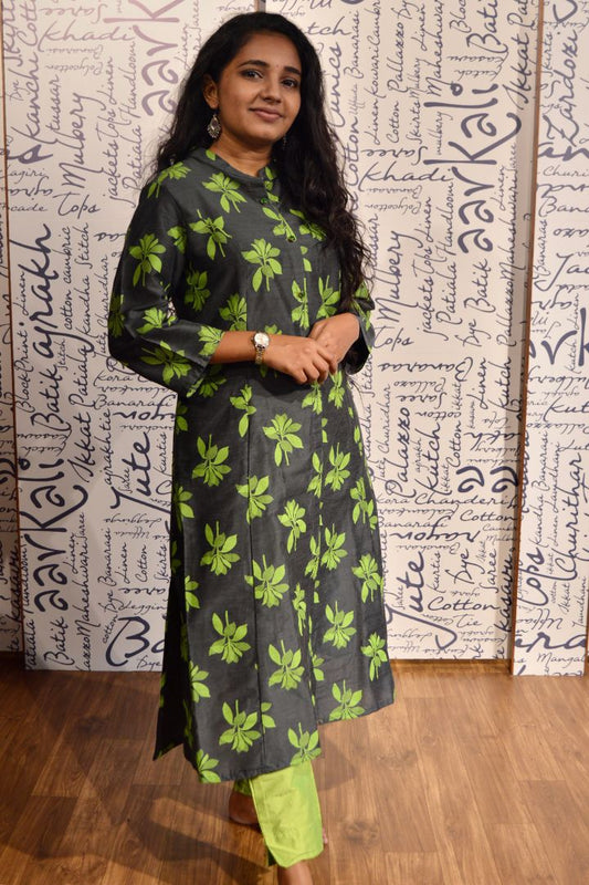 Grey Printed Kurta