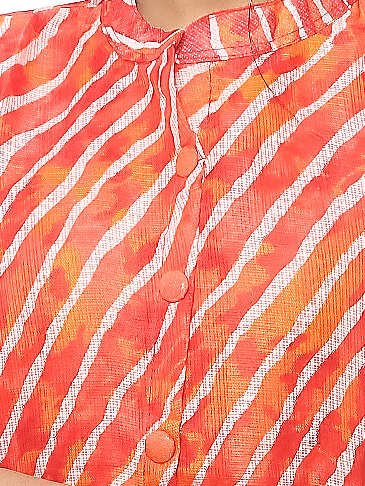 Cotton Silk Leheria - Orange