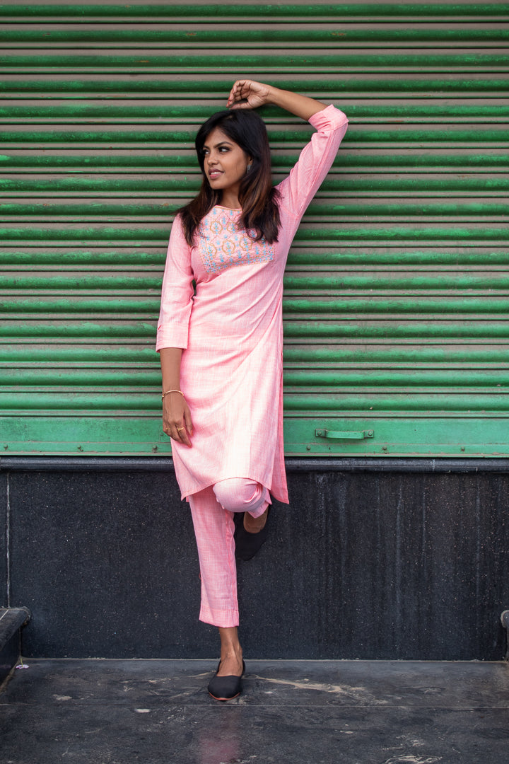 Buy Lavanya The Label Purple Cotton Kurta With Dhoti Pants (Set of 2) online